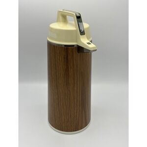 Retro Everest Wood Grain 1.9 L Thermal Jug with Pump Dipenser Handle 16" Japan